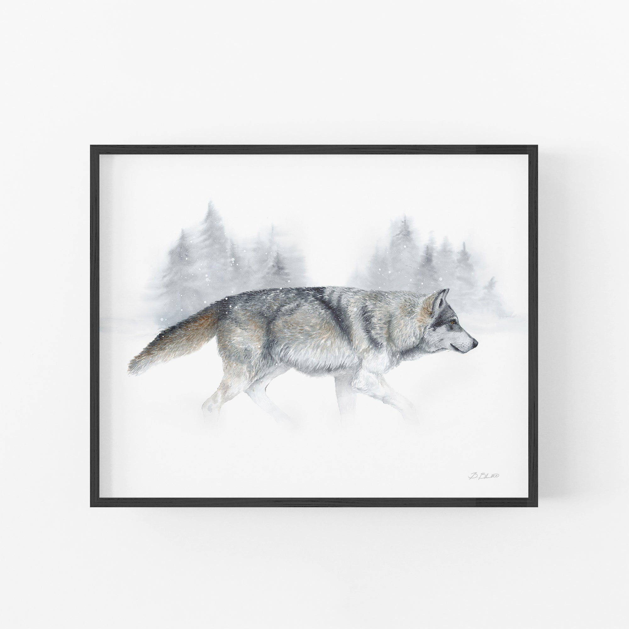 Silent Journey | Wolf in Snow Art – Brett Blumenthal Art