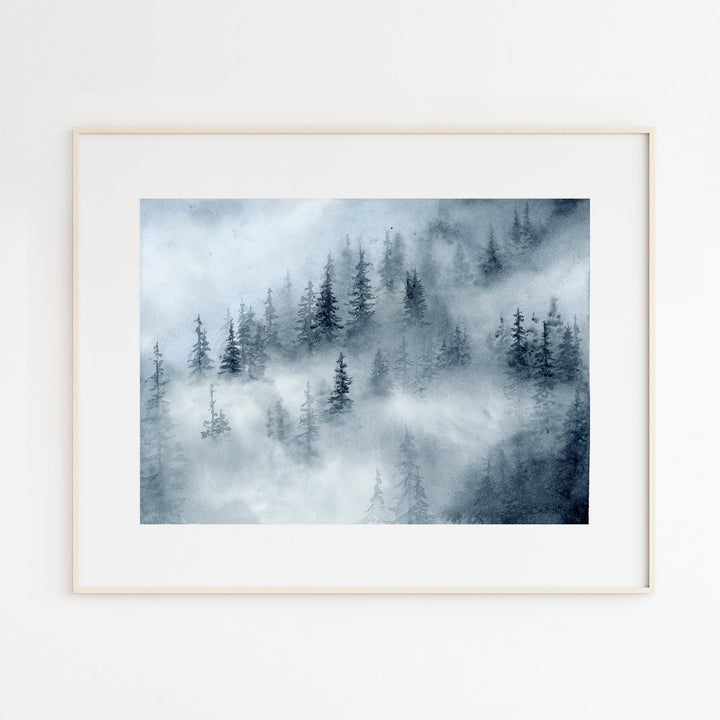 Misty Rise Watercolor Painting