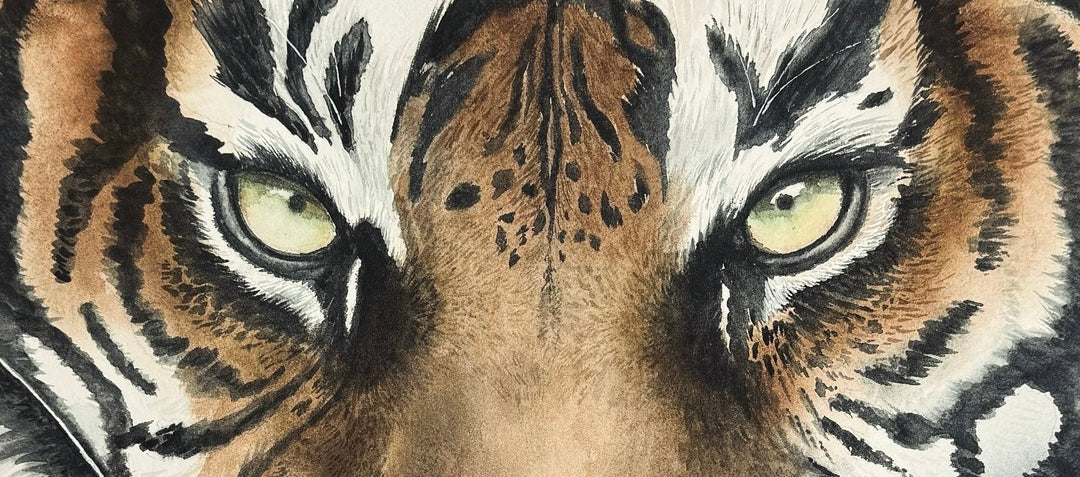 Tiger wildlife art representing empathy and connection in wildlife conservation