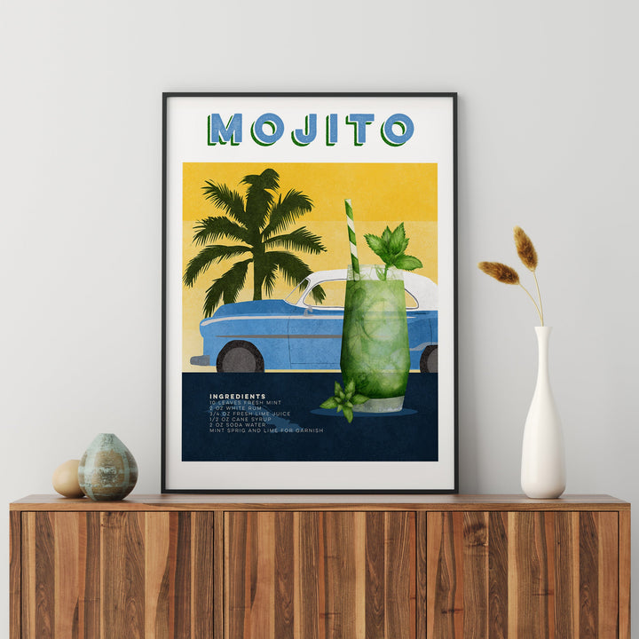 a picture of a poster of a car and a plant