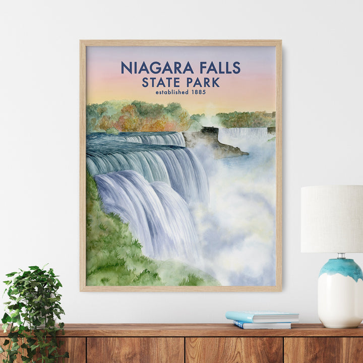 a picture of niagara falls state park on a wall