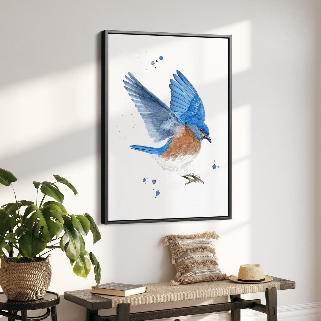 Blauer Vogel Kunstdruck