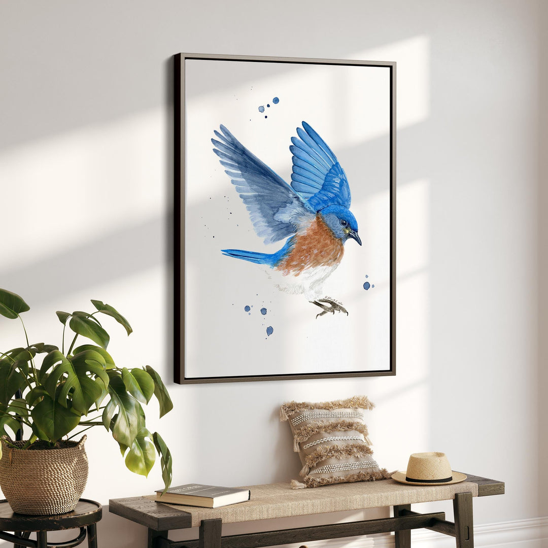 Blauer Vogel Kunstdruck