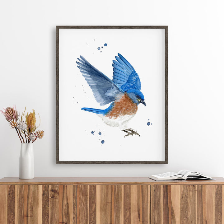 Blauer Vogel Kunstdruck