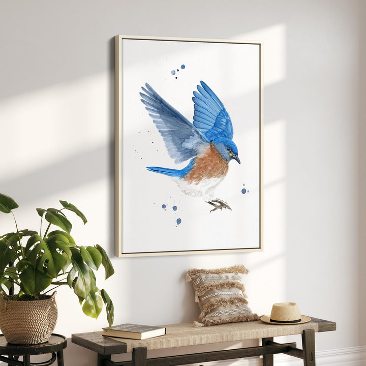 Blauer Vogel Kunstdruck