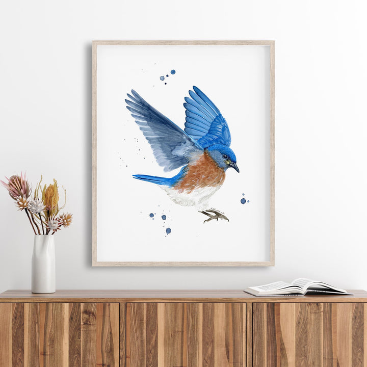 Blauer Vogel Kunstdruck