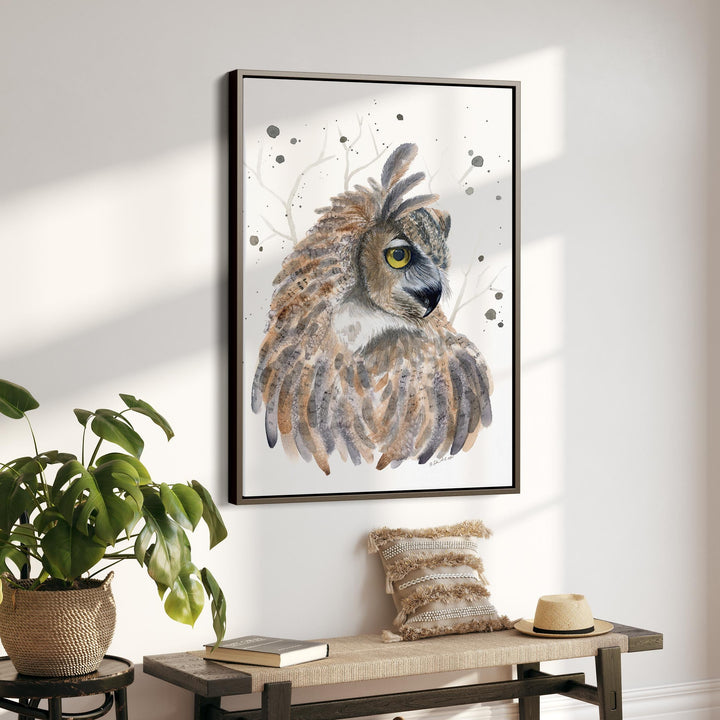 Great Horned Owl Watercolor