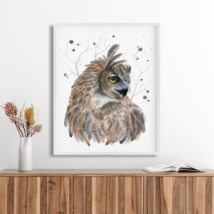 Great Horned Owl Watercolor