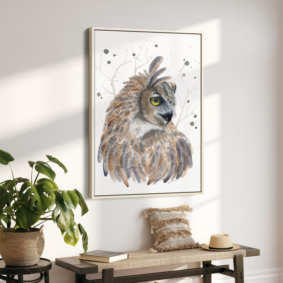 Great Horned Owl Watercolor