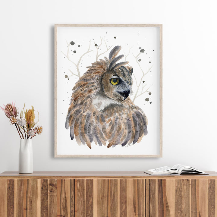 Great Horned Owl Watercolor