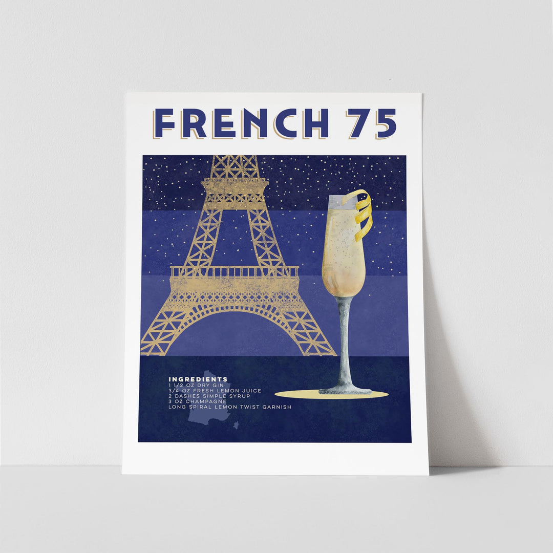 French 75 Cocktail Art