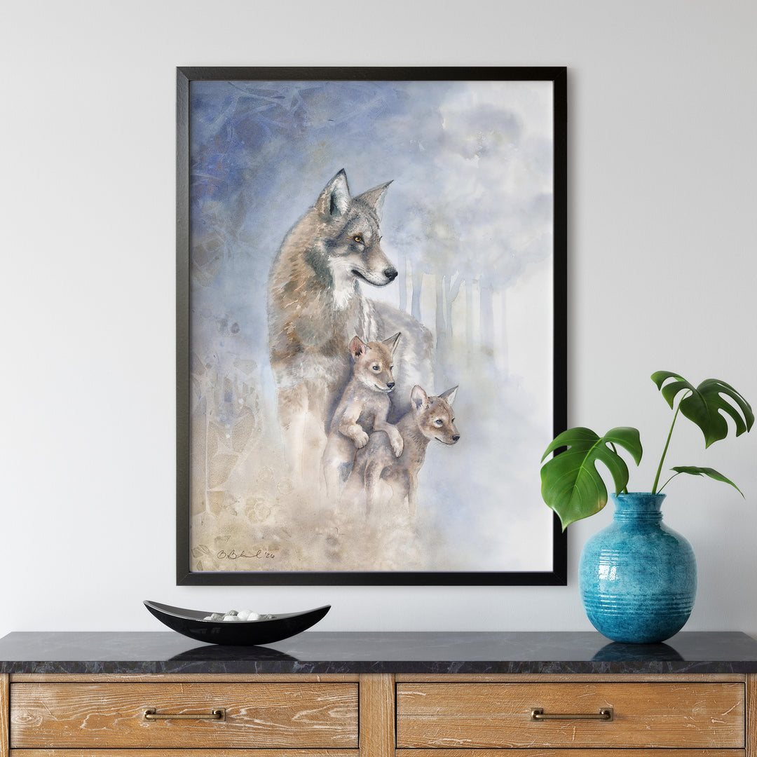 The Future She Carries | Red Wolf Watercolor Print