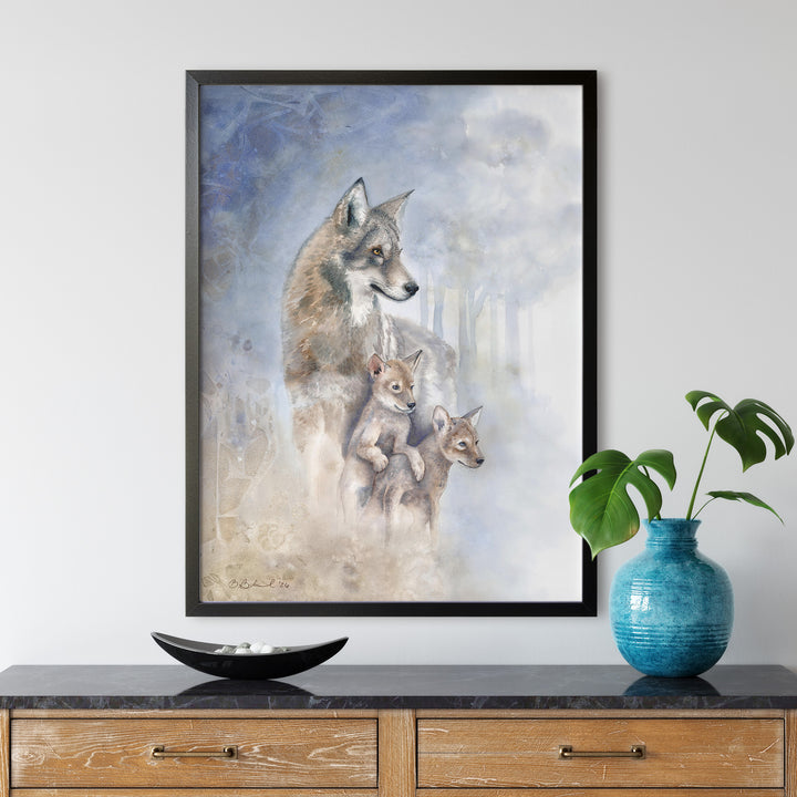 The Future She Carries | Red Wolf Watercolor Print