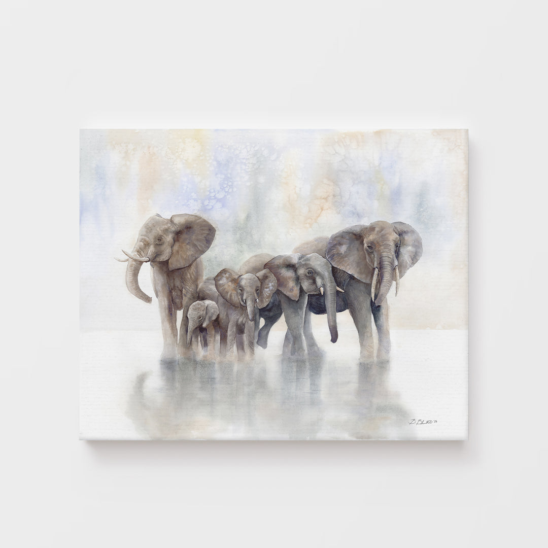 Within the Fold Elephant Watercolor Canvas 
