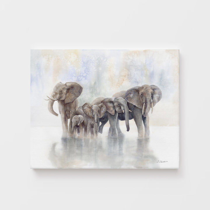 Within the Fold Elephant Watercolor Canvas 