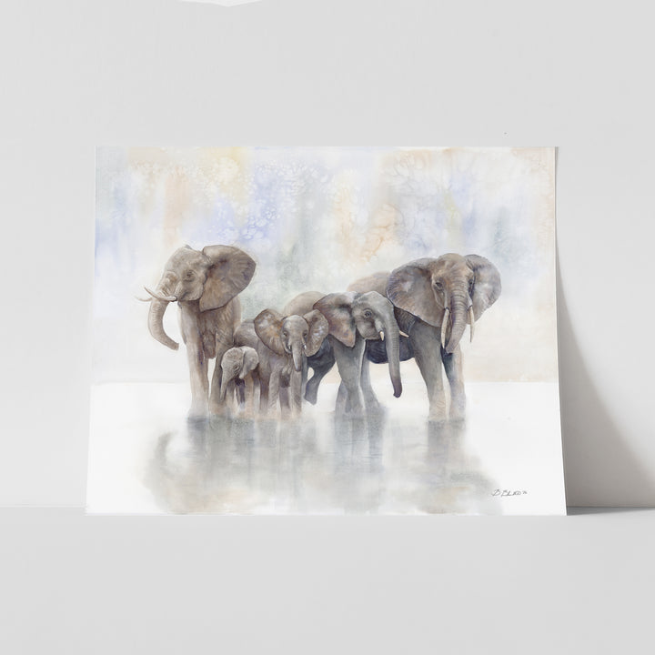 Within the Fold Elephant Watercolor Print Reproduction