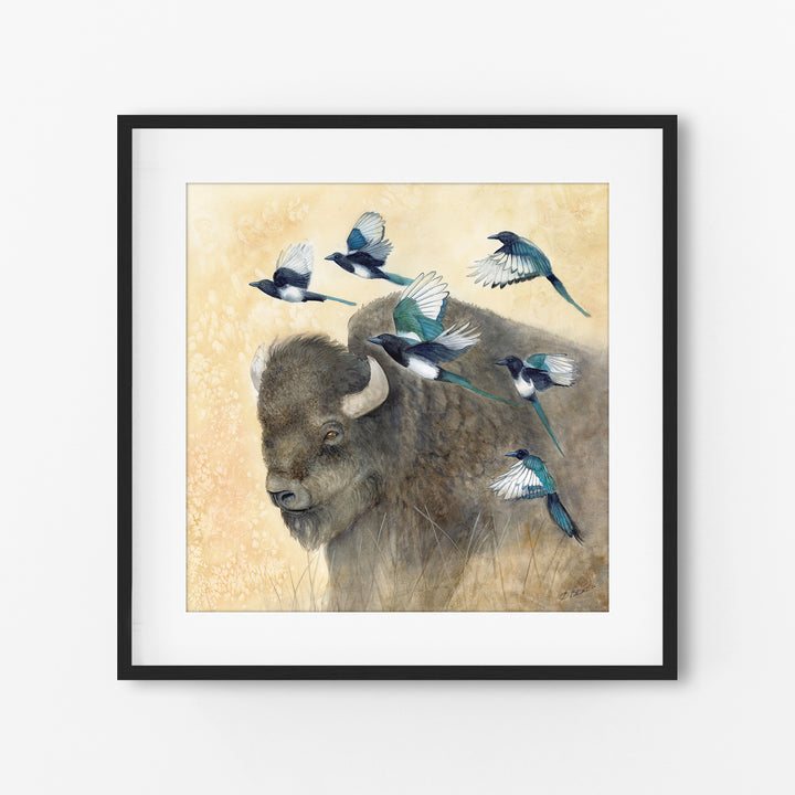 In Good Company | Bison Watercolor Print