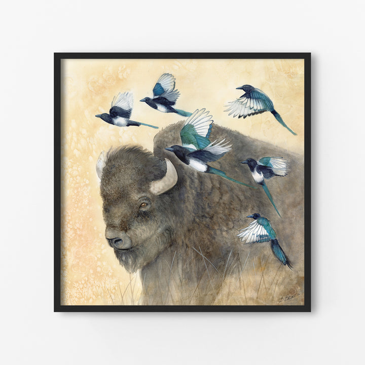 In Good Company | Bison Watercolor Print