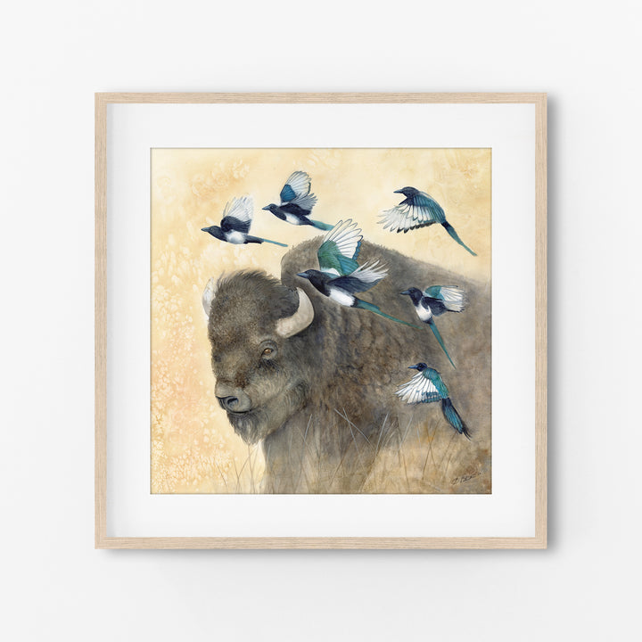In Good Company | Bison Watercolor Print