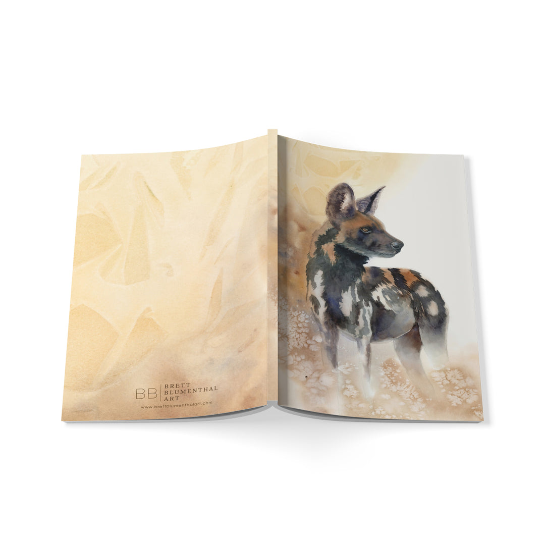 African Wild Dog Journal Open Face Down