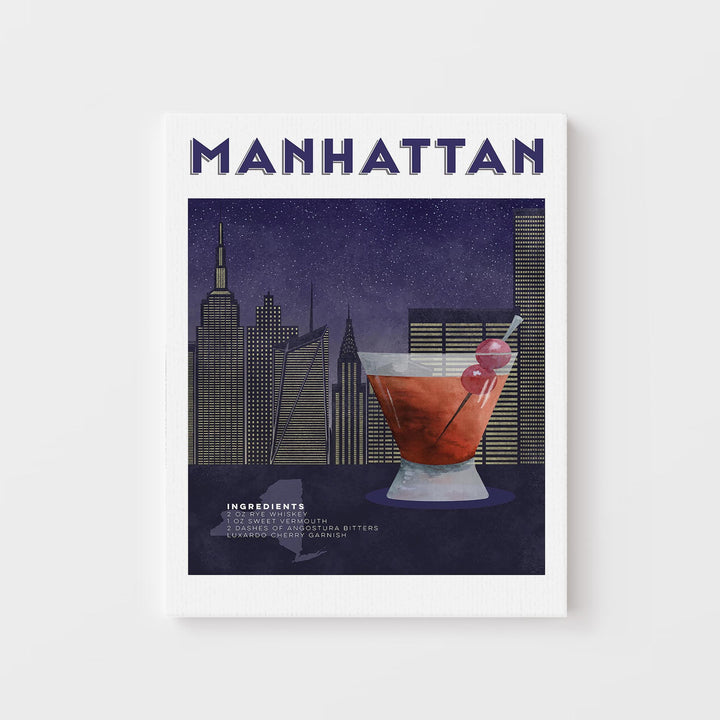 Manhattan Cocktail Illustration