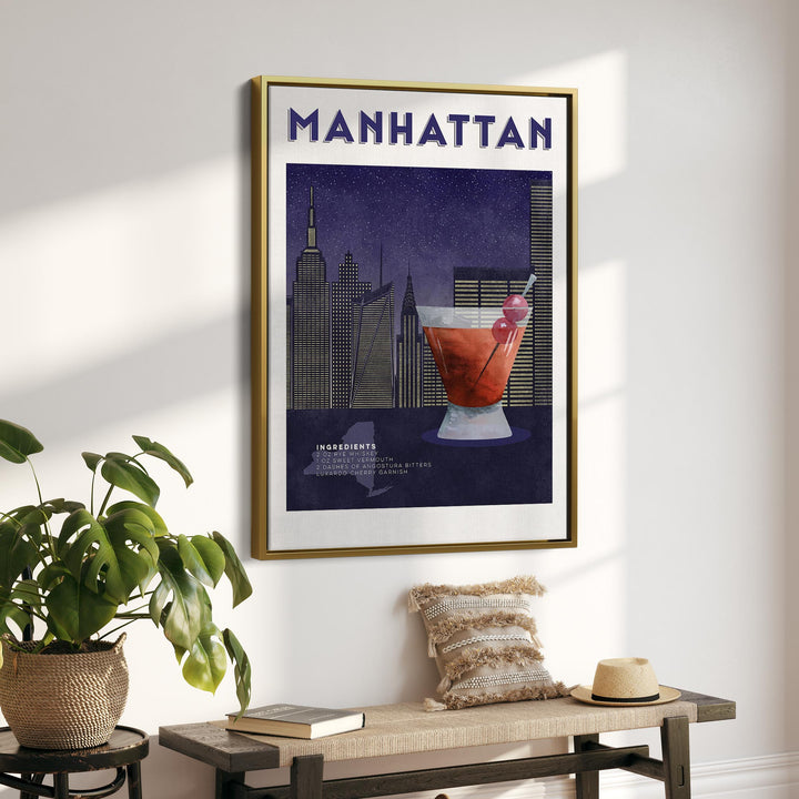 Manhattan Cocktail Illustration