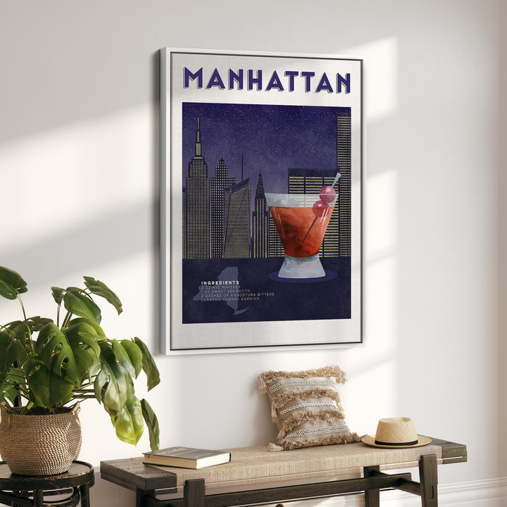 Manhattan Cocktail Illustration