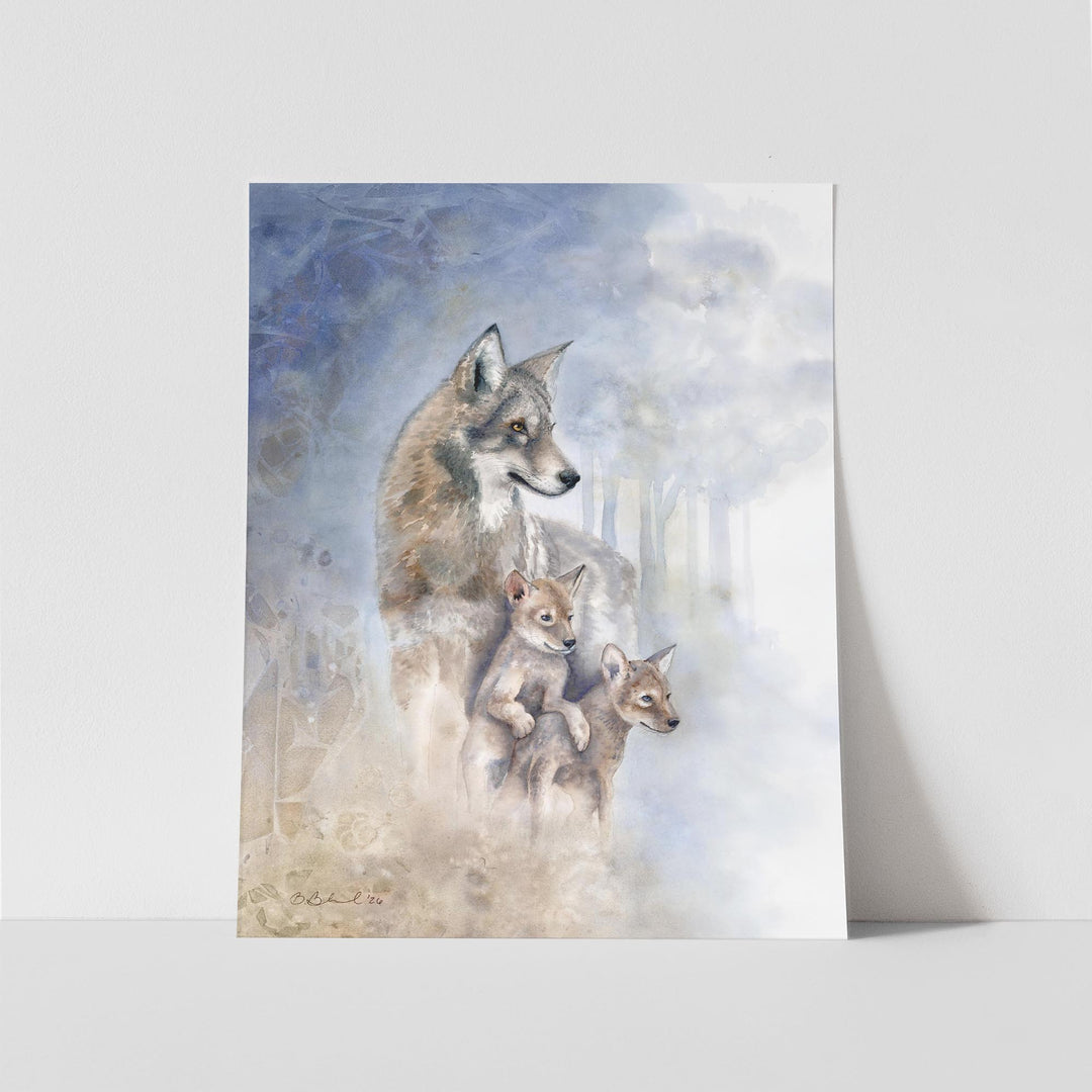 The Future She Carries | Red Wolf Watercolor Print