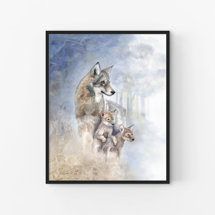 The Future She Carries | Red Wolf Watercolor Print