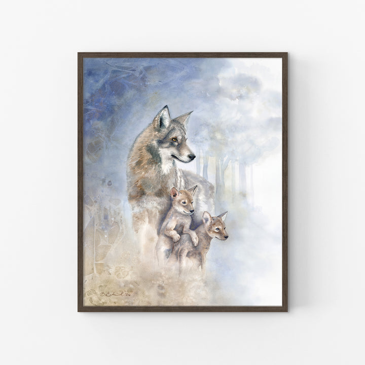 The Future She Carries | Red Wolf Watercolor Print