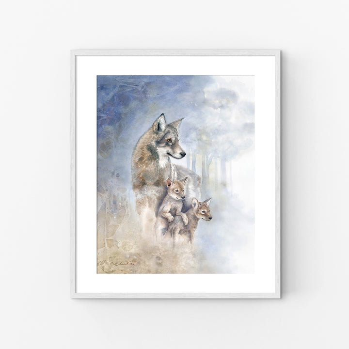 The Future She Carries | Red Wolf Watercolor Print