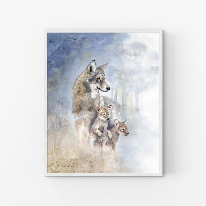 The Future She Carries | Red Wolf Watercolor Print