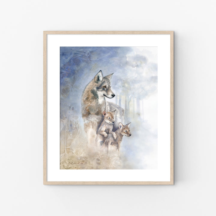 The Future She Carries | Red Wolf Watercolor Print