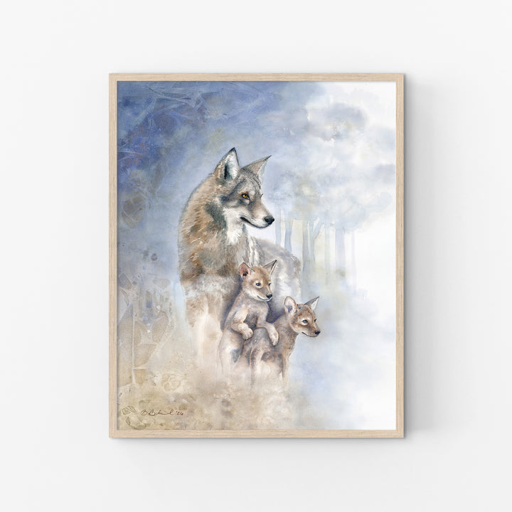 The Future She Carries | Red Wolf Watercolor Print