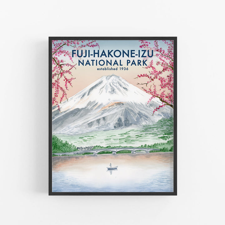 Affiche de voyage du parc national du mont Fuji