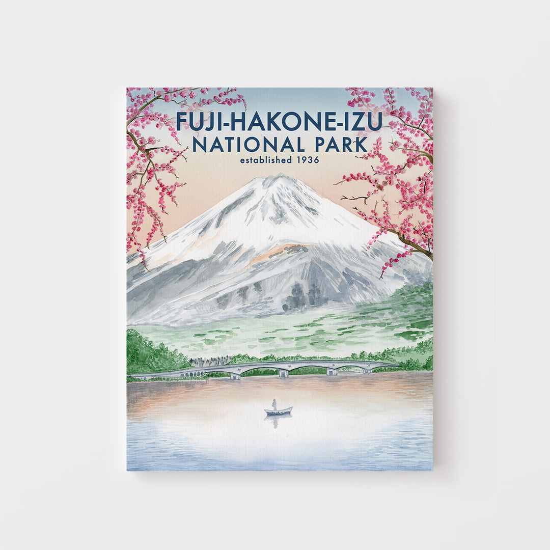 Affiche de voyage du parc national du mont Fuji