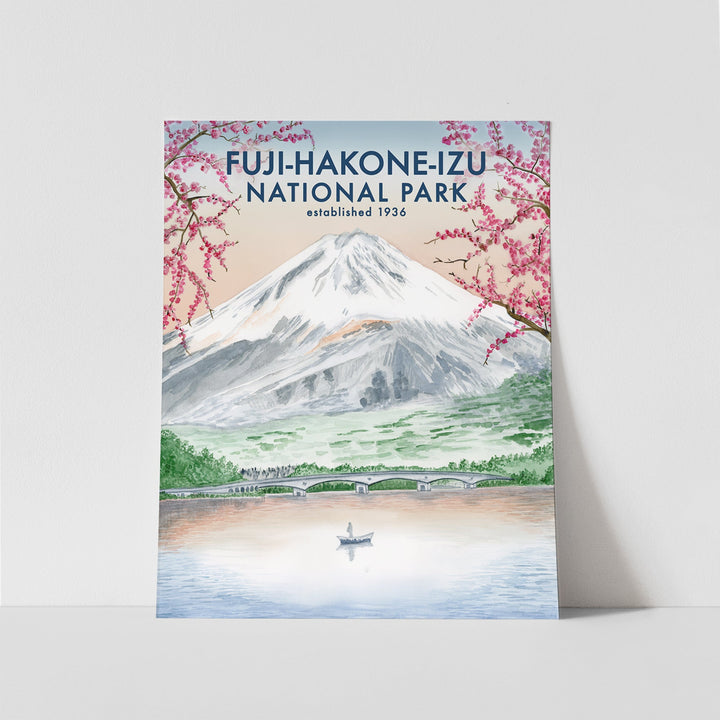 Affiche de voyage du parc national du mont Fuji