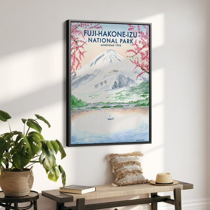 Affiche de voyage du parc national du mont Fuji