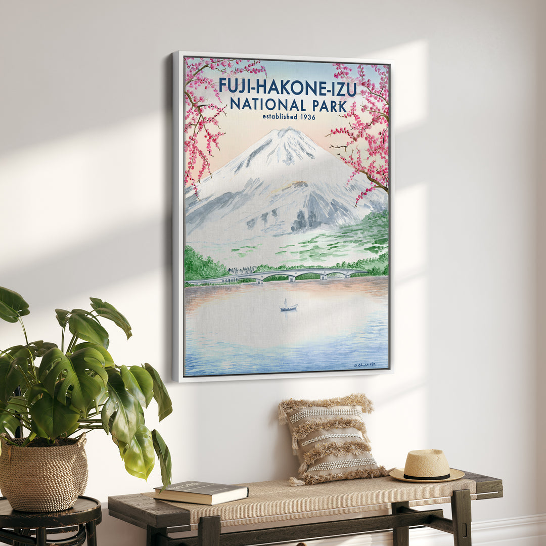 Affiche de voyage du parc national du mont Fuji