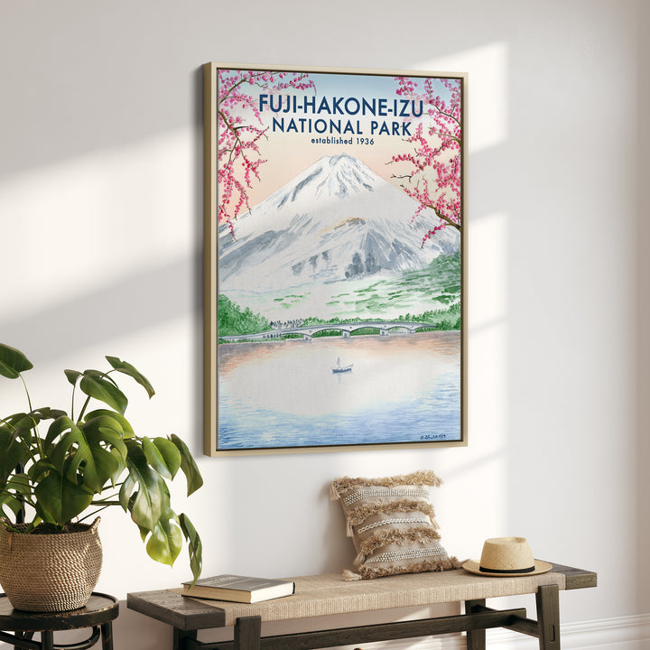 Affiche de voyage du parc national du mont Fuji