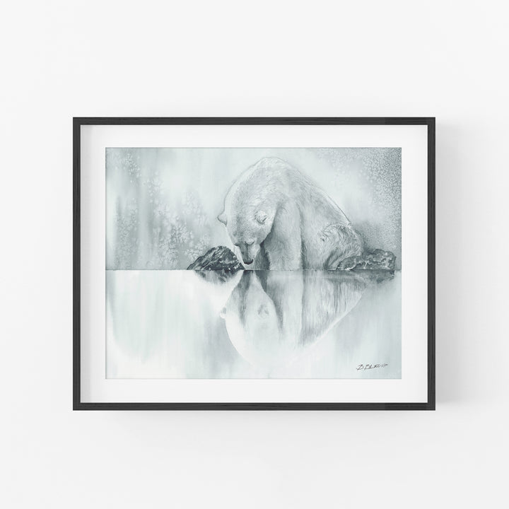 Captive Reflections | Polar Bear Art Print