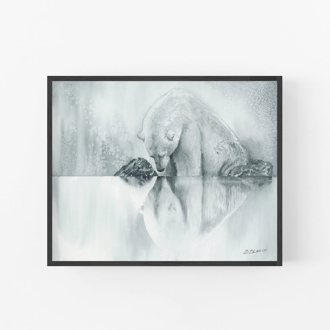 Captive Reflections | Polar Bear Art Print