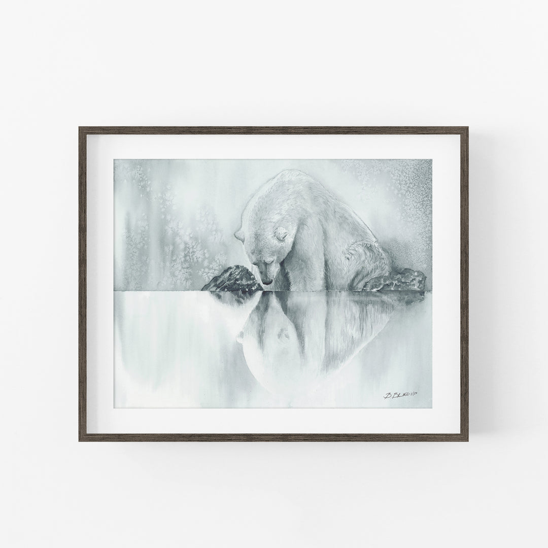 Captive Reflections | Polar Bear Art Print