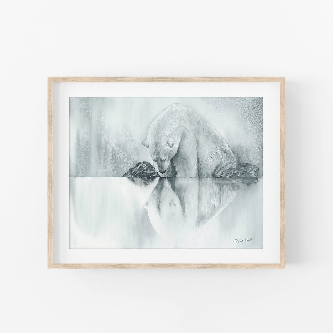 Captive Reflections | Polar Bear Art Print