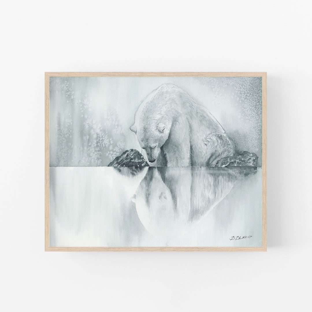 Captive Reflections | Polar Bear Art Print