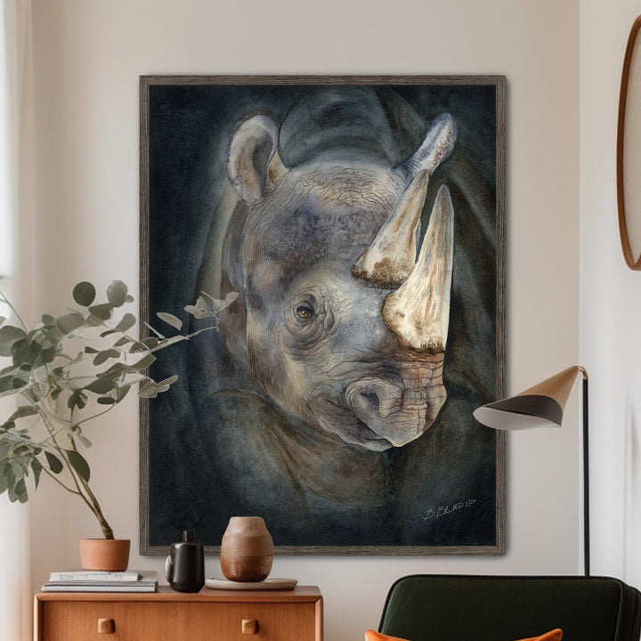 Emergence from the Darkness | Rhinoceros Painting