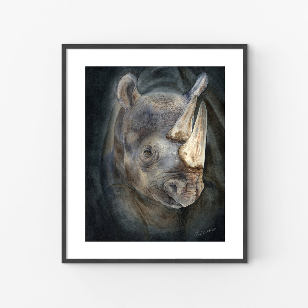 Emergence from the Darkness | Rhinoceros Painting - Brett Blumenthal Art