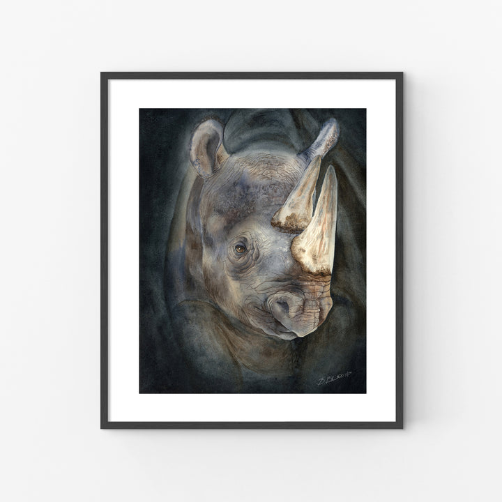 Emergence from the Darkness | Rhinoceros Painting - Brett Blumenthal Art