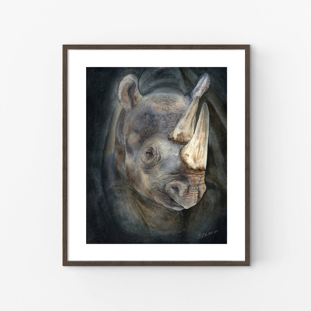 Emergence from the Darkness | Rhinoceros Painting - Brett Blumenthal Art