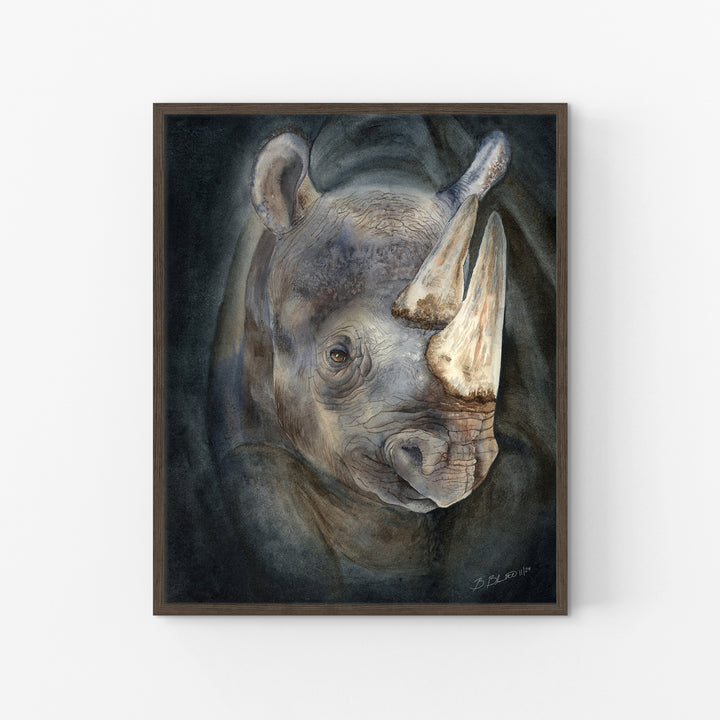 Emergence from the Darkness | Rhinoceros Painting - Brett Blumenthal Art